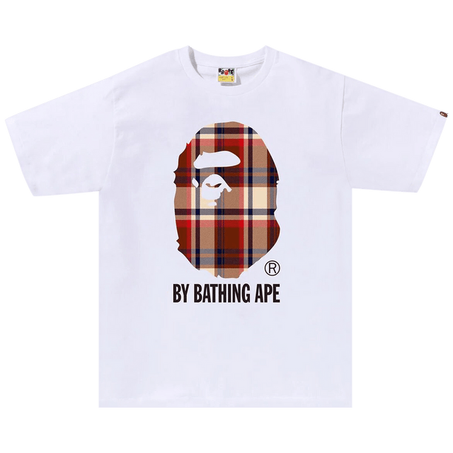 BAPE Check Big Ape Head Tee White