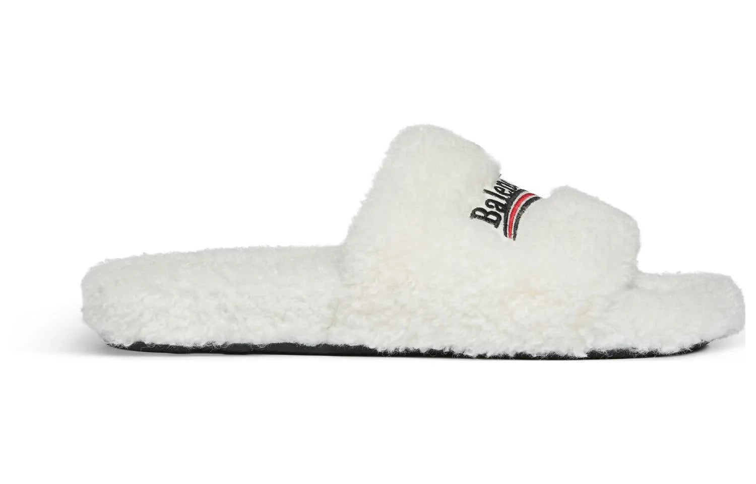 Balenciaga Fur Slides White 1