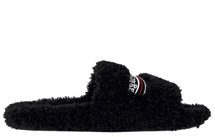 Balenciaga Fur Slides Black 1