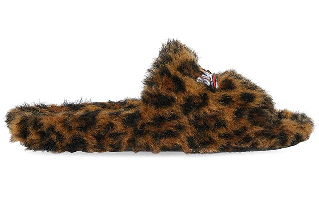 Balenciaga Fur Slides Leopard