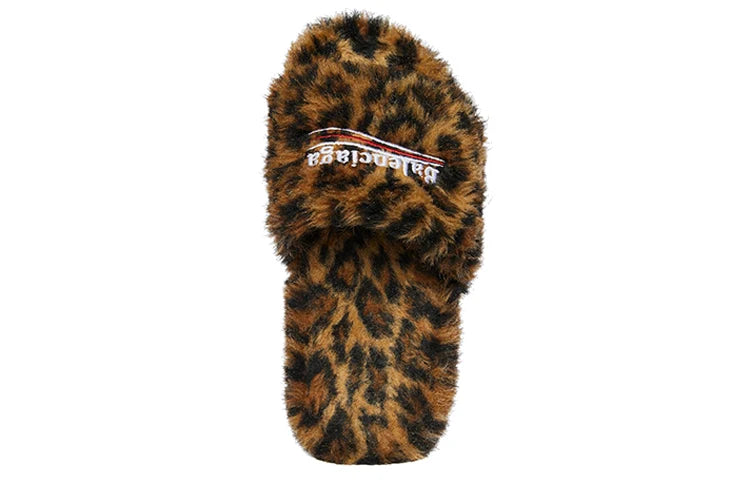 Balenciaga Fur Slides Leopard 2