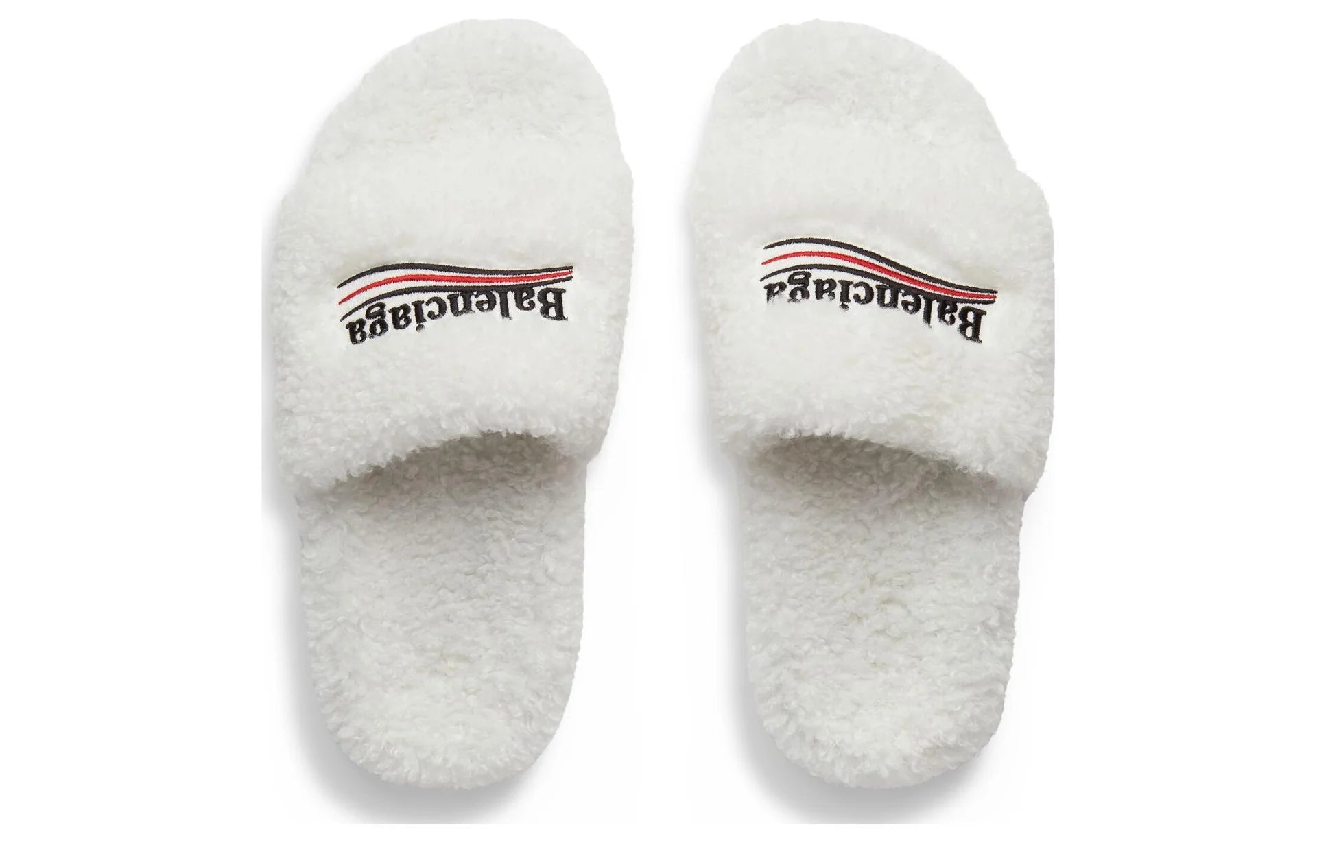 Balenciaga Fur Slides White 2