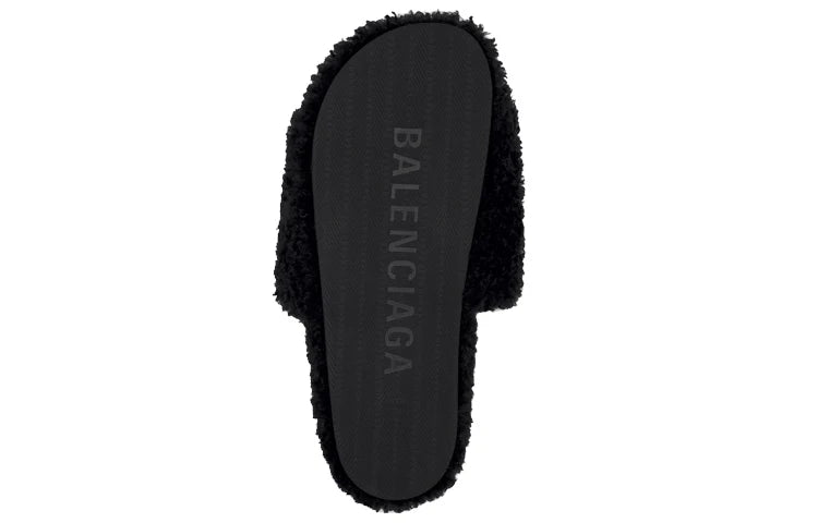 Balenciaga Fur Slides Black 3